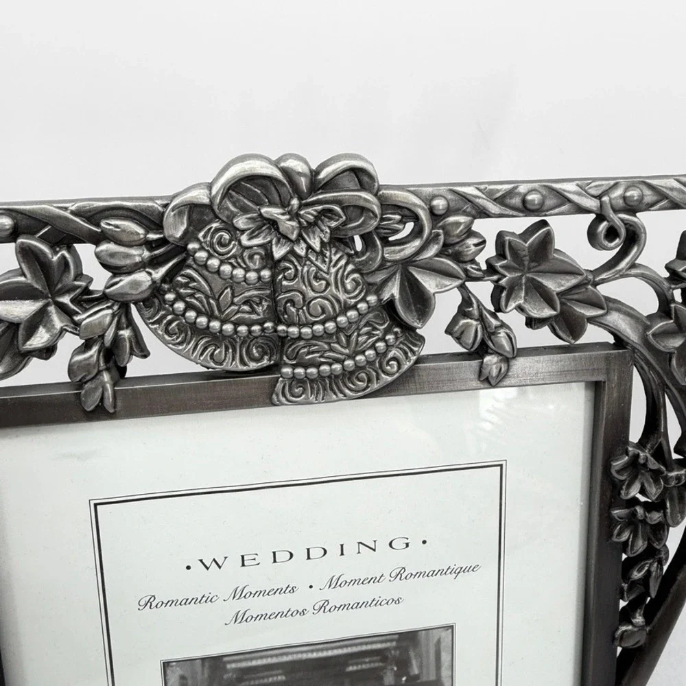 Wilton Pewter Wedding Photo Frame Floral Bells Romantic Memories Gift 5x7 NEW